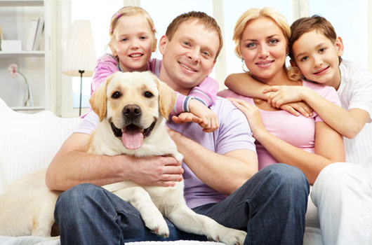 Family staying cool in the summer