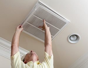 changing out HVAC air filter