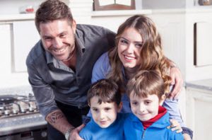 happy family with AC replacement
