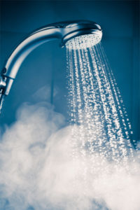 hot shower with steam