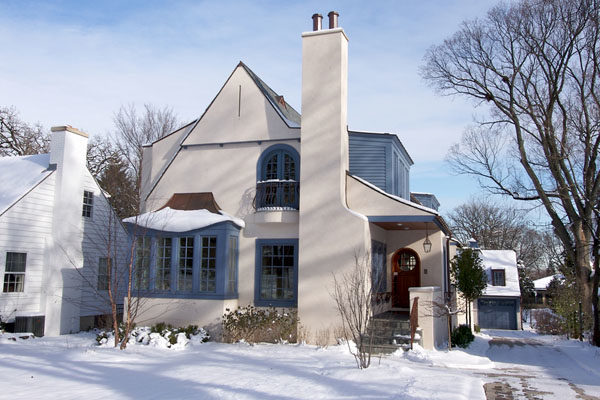 house in winter that uses heating oil