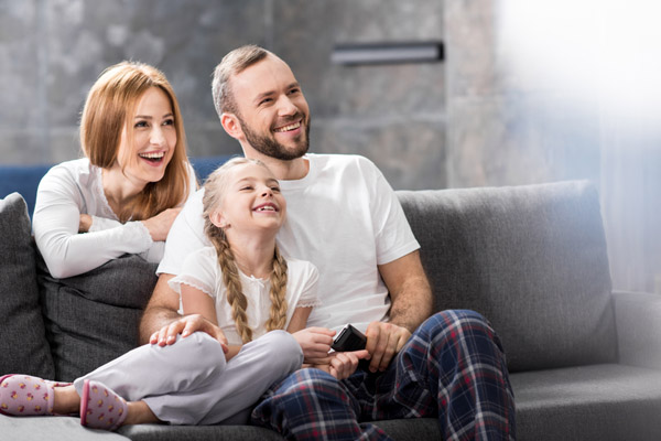 image of a happy family with new heating unit