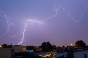 image of an electrical storm depicting power outage and standby generator