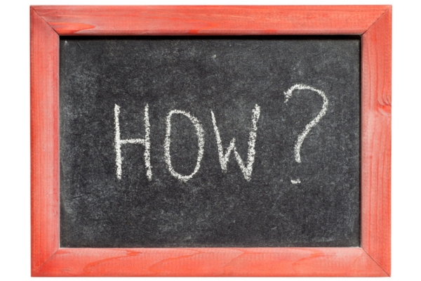 HOW written on a mini chalkboard depicting How a Float Gauge Operates