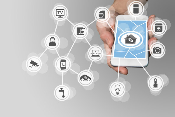 image of internet of things depicting smart technology and home heating