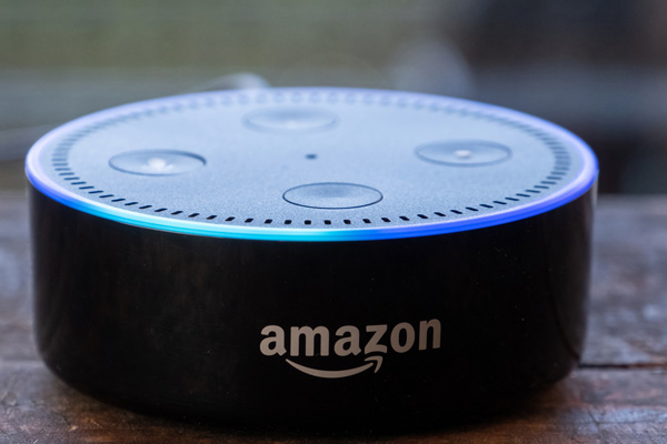 image of an amazon echo depicting how to connect smart oil gauge to alexa