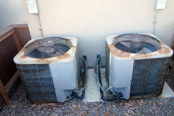 rusty air conditioner condensers