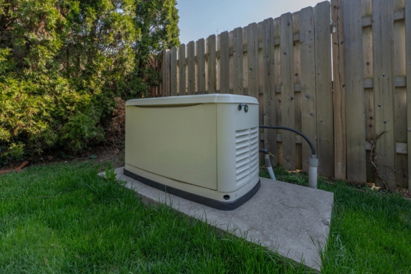 standby generator installed outside the house