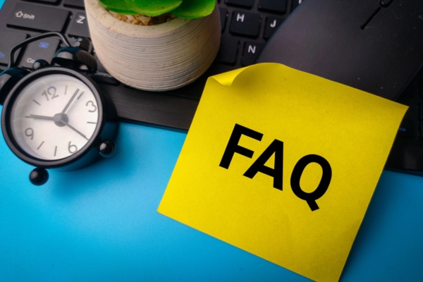 FAQ written on a yellow sticky note depicting Home Heating questions