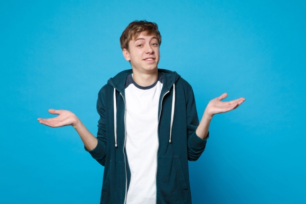 image of a shrugging man depicting What to Do When You Notice a Furnace Leak