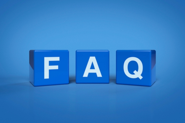 FAQ spelled using blue plastic letter cubes depicting HVAC Service Myths questions