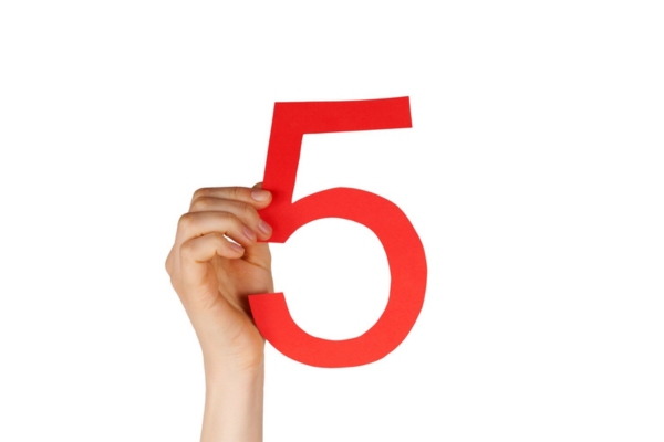 hand holding a number 5 depicting Myths About HVAC Service