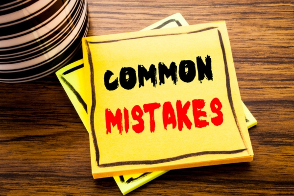 common mistakes written on a stack of sticky notes depicting Air Conditioner