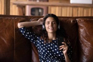 woman enjoying a chillaxation station