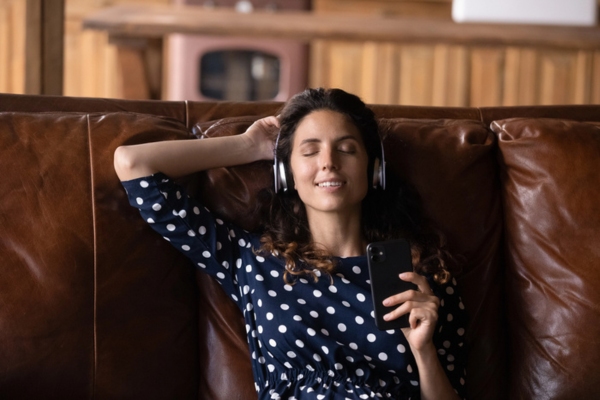 woman enjoying a chillaxation station